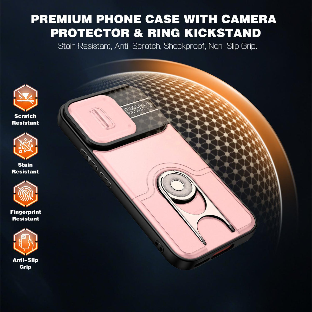 For vivo V70 5G / S50 5G Sliding Camera Cover 2 in 1 Rotating Holder Air Bag Shockproof Phone Case - Pink - EDA009752601E