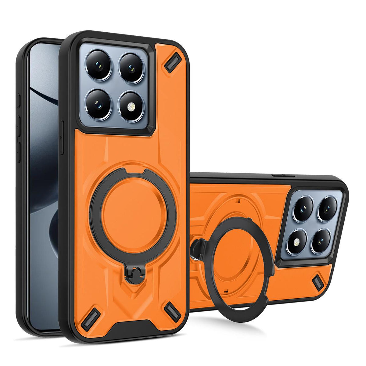 For Xiaomi 14T Dijia Rotating Bracket Magnetic Phone Case - Orange - EDA009752701A