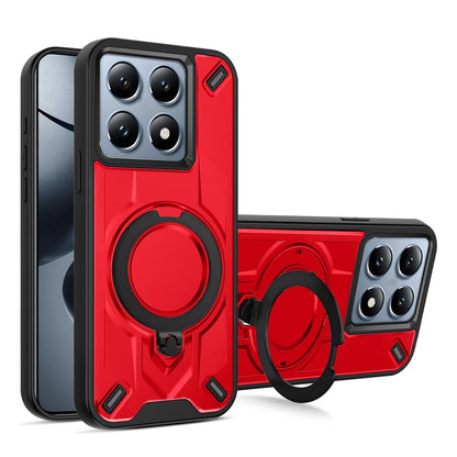 For Xiaomi 14T Dijia Rotating Bracket Magnetic Phone Case - Red - EDA009752701C