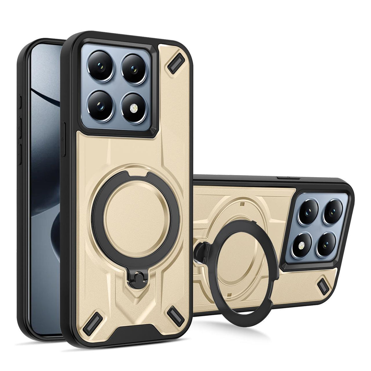 For Xiaomi 14T Dijia Rotating Bracket Magnetic Phone Case - Gold - EDA009752701D
