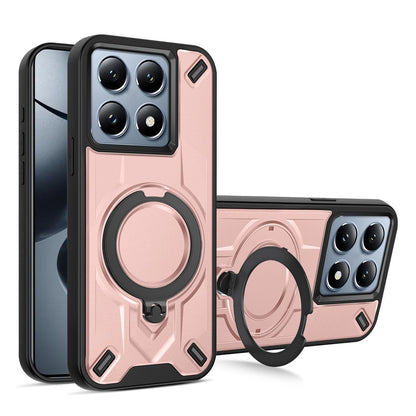 For Xiaomi 14T Dijia Rotating Bracket Magnetic Phone Case - Rose Gold - EDA009752701F