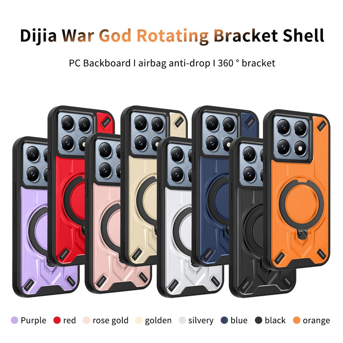 For Xiaomi 14T Dijia Rotating Bracket Magnetic Phone Case - Rose Gold - EDA009752701F
