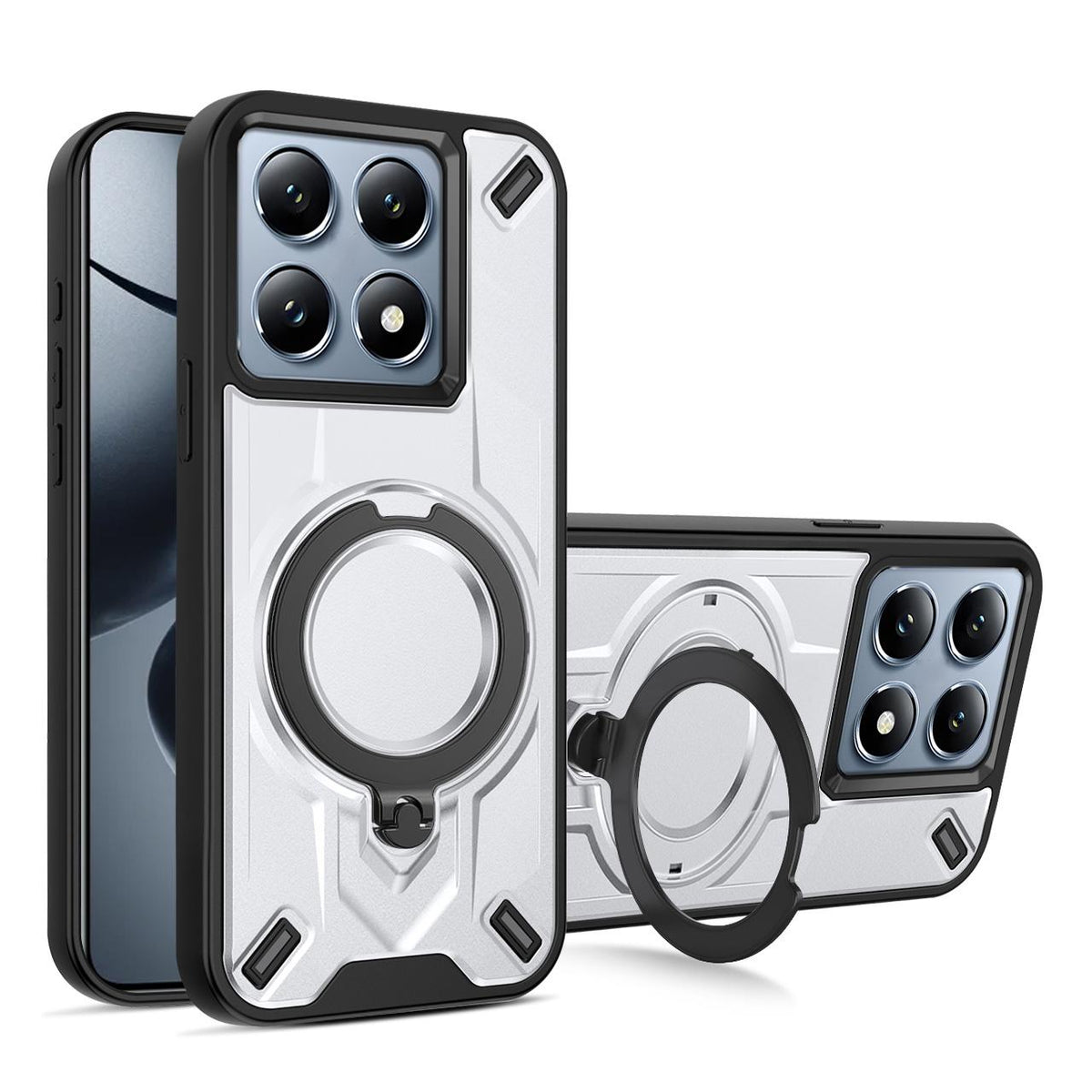 For Xiaomi 14T Dijia Rotating Bracket Magnetic Phone Case - Silver - EDA009752701G