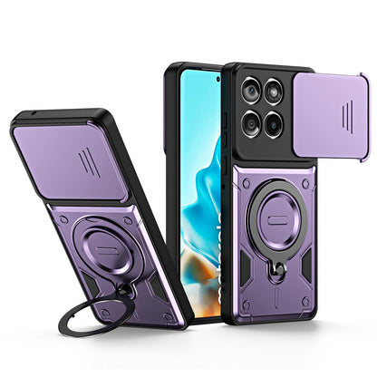 For Motorola Edge 70 5G Ring Holder Lens Slide Cover Phone Case - Purple - EDA009752804E