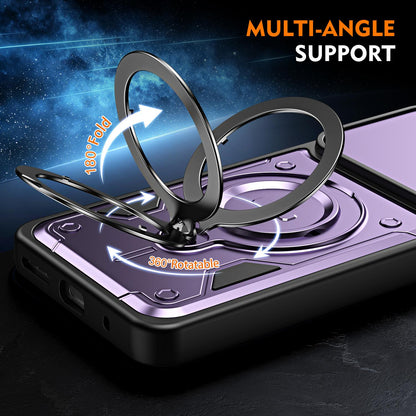 For Motorola Moto G05 / E15 Ring Holder Lens Slide Cover Phone Case - Purple - EDA009752809E