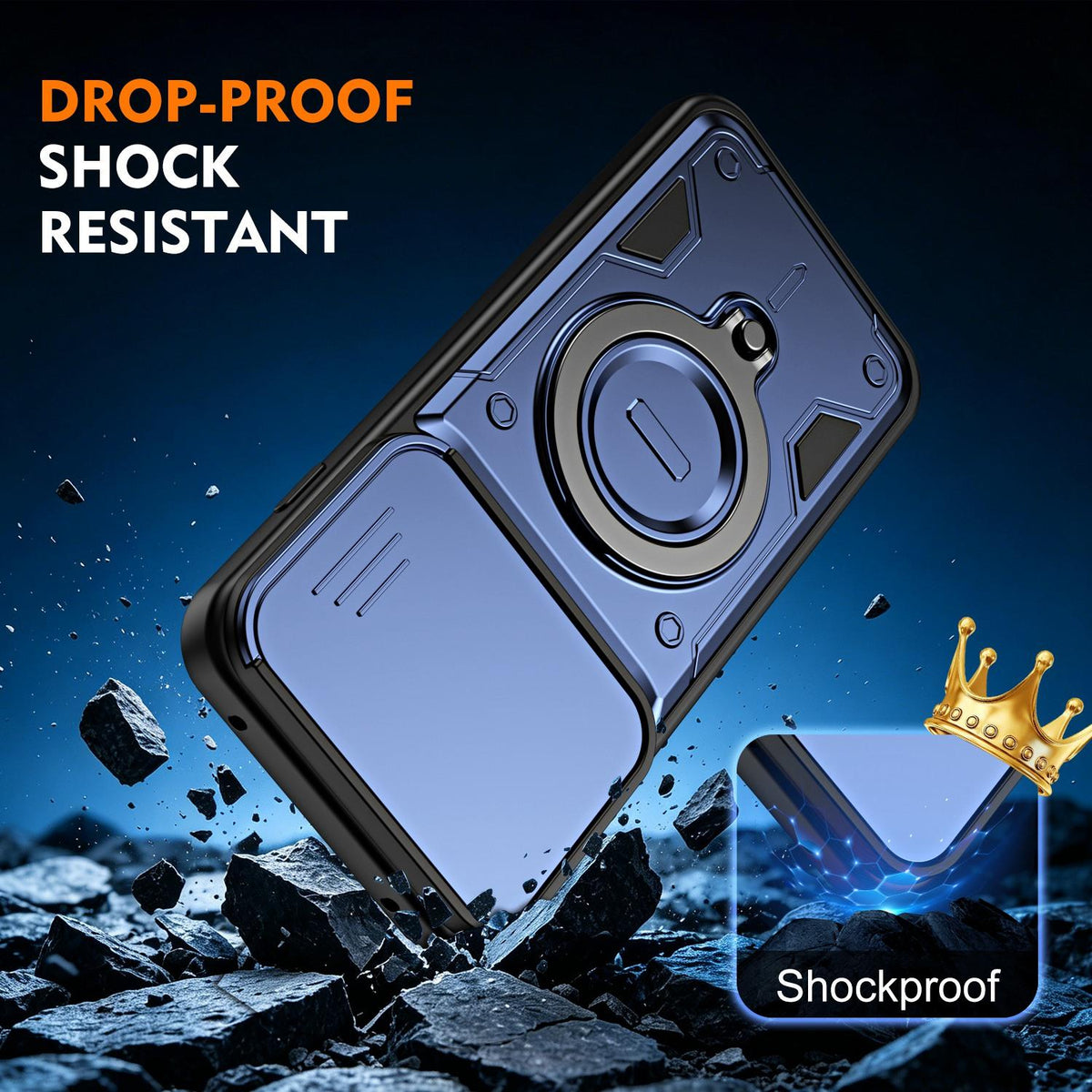 For Motorola Edge 70 Pro 5G Ring Holder Lens Slide Cover Phone Case - Purple - EDA009752813E