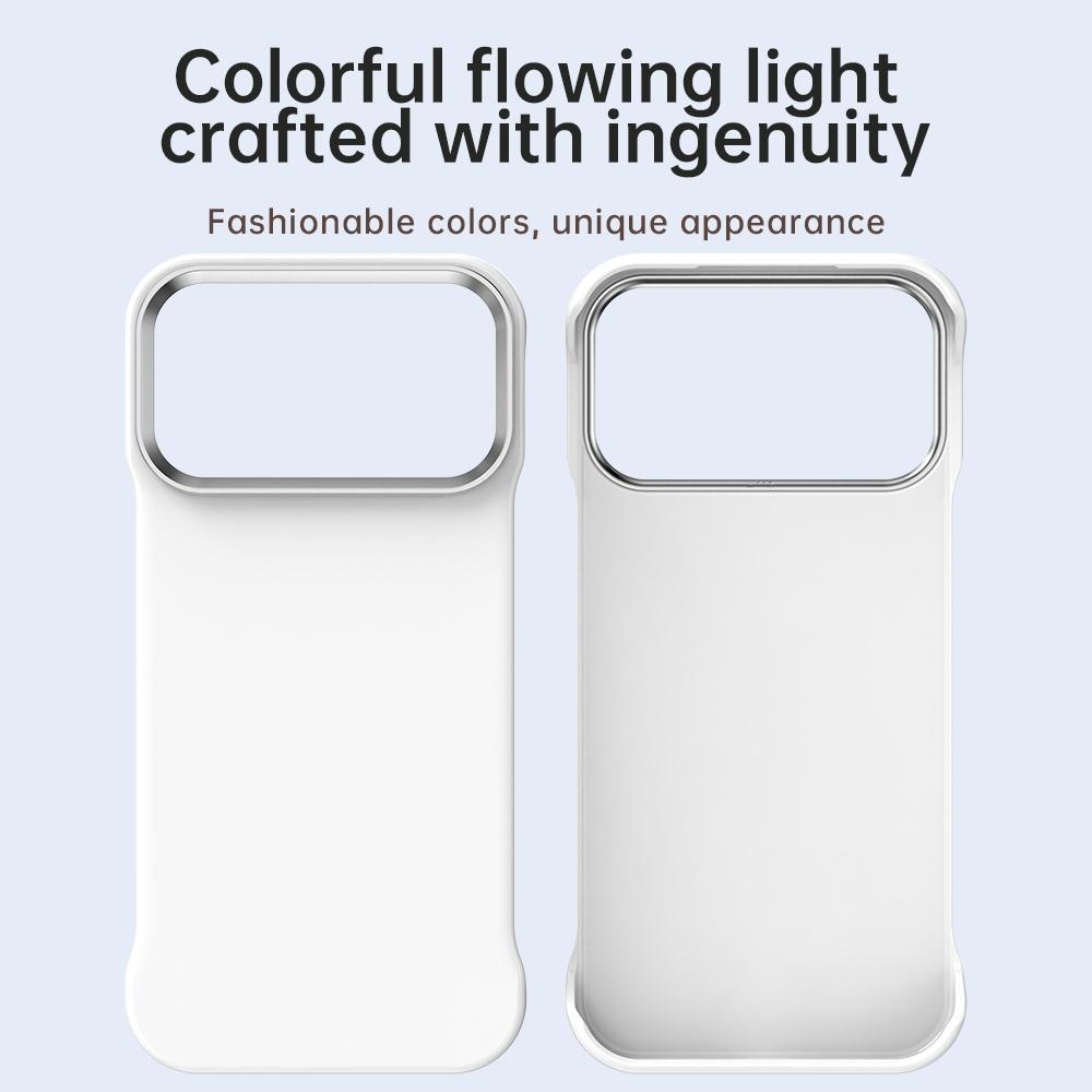 For iPhone 17 Pro Max Ultra-Slim Frameless TPU + PET + PC Shockproof Phone Case - White - EDA009752901A