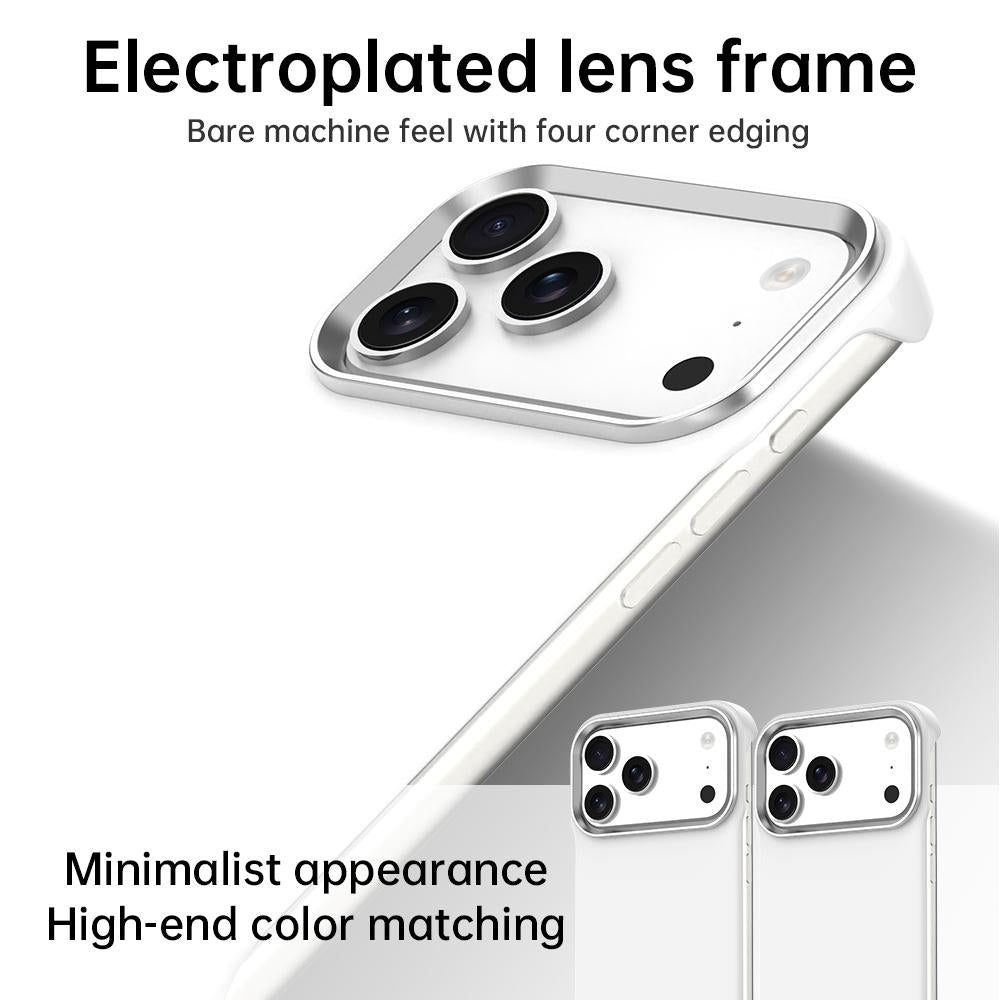 For iPhone 17 Pro Max Ultra-Slim Frameless TPU + PET + PC Shockproof Phone Case - White - EDA009752901A