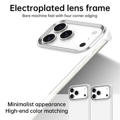 For iPhone 17 Pro Max Ultra-Slim Frameless TPU + PET + PC Shockproof Phone Case - White - EDA009752901A