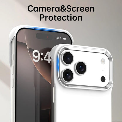 For iPhone 17 Pro Max Ultra-Slim Frameless TPU + PET + PC Shockproof Phone Case - White - EDA009752901A