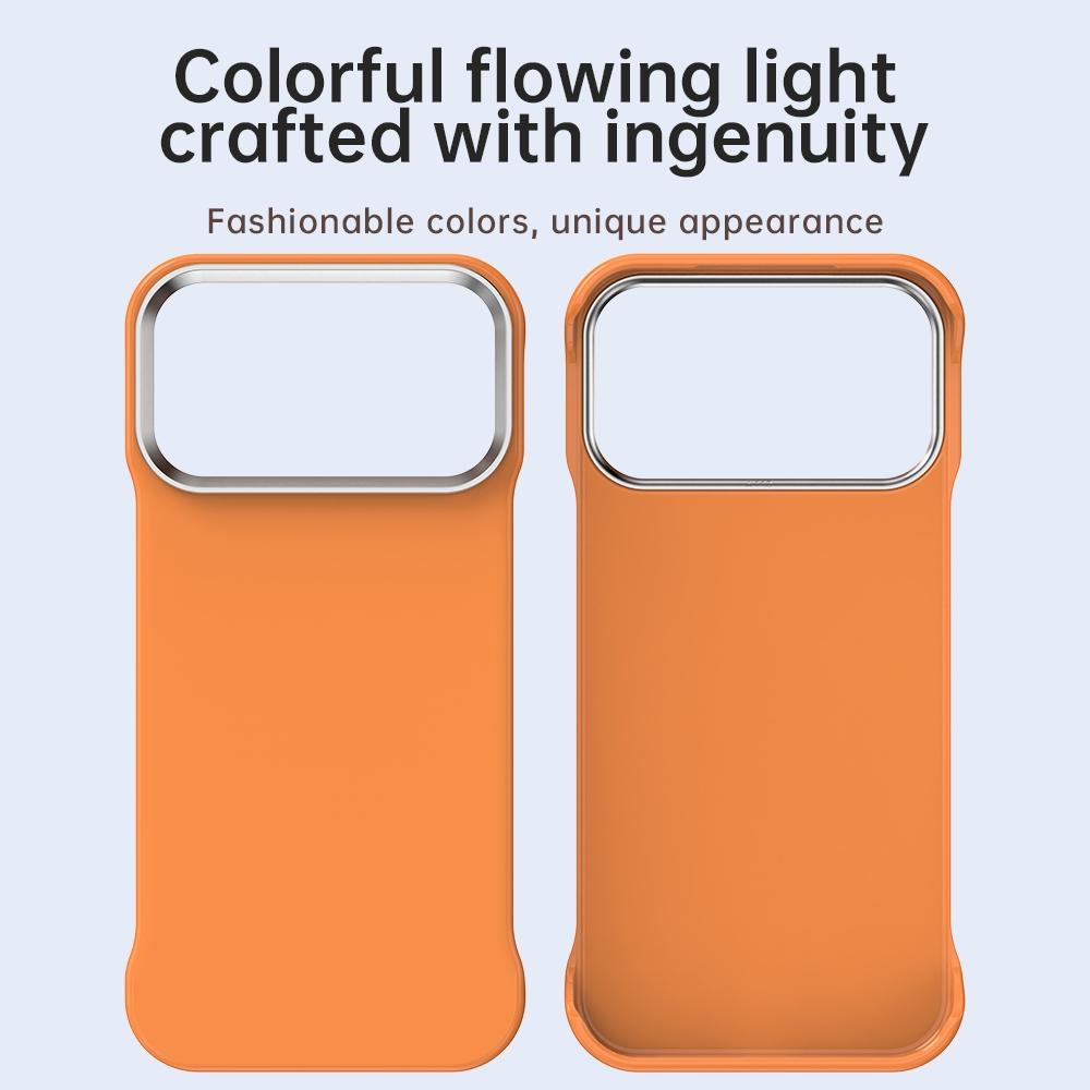 For iPhone 17 Pro Max Ultra-Slim Frameless TPU + PET + PC Shockproof Phone Case - Orange - EDA009752901B