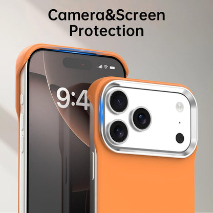 For iPhone 17 Pro Max Ultra-Slim Frameless TPU + PET + PC Shockproof Phone Case - Orange - EDA009752901B