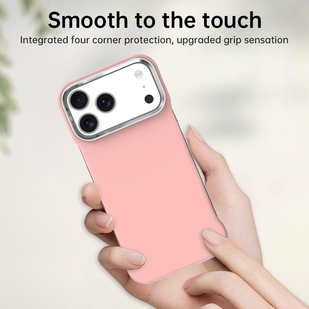 For iPhone 17 Pro Max Ultra-Slim Frameless TPU + PET + PC Shockproof Phone Case - Pink - EDA009752901C