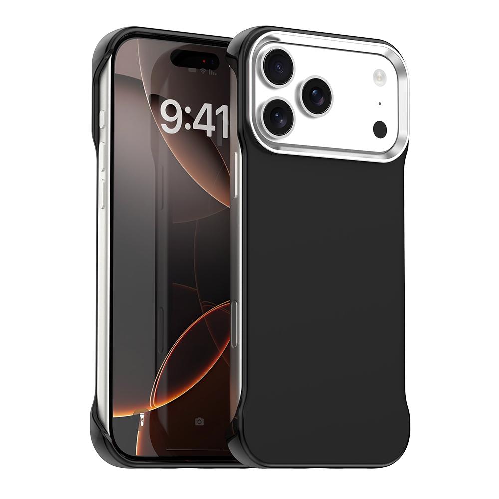 For iPhone 17 Pro Max Ultra-Slim Frameless TPU + PET + PC Shockproof Phone Case - Black - EDA009752901D