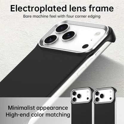 For iPhone 17 Pro Max Ultra-Slim Frameless TPU + PET + PC Shockproof Phone Case - Black - EDA009752901D
