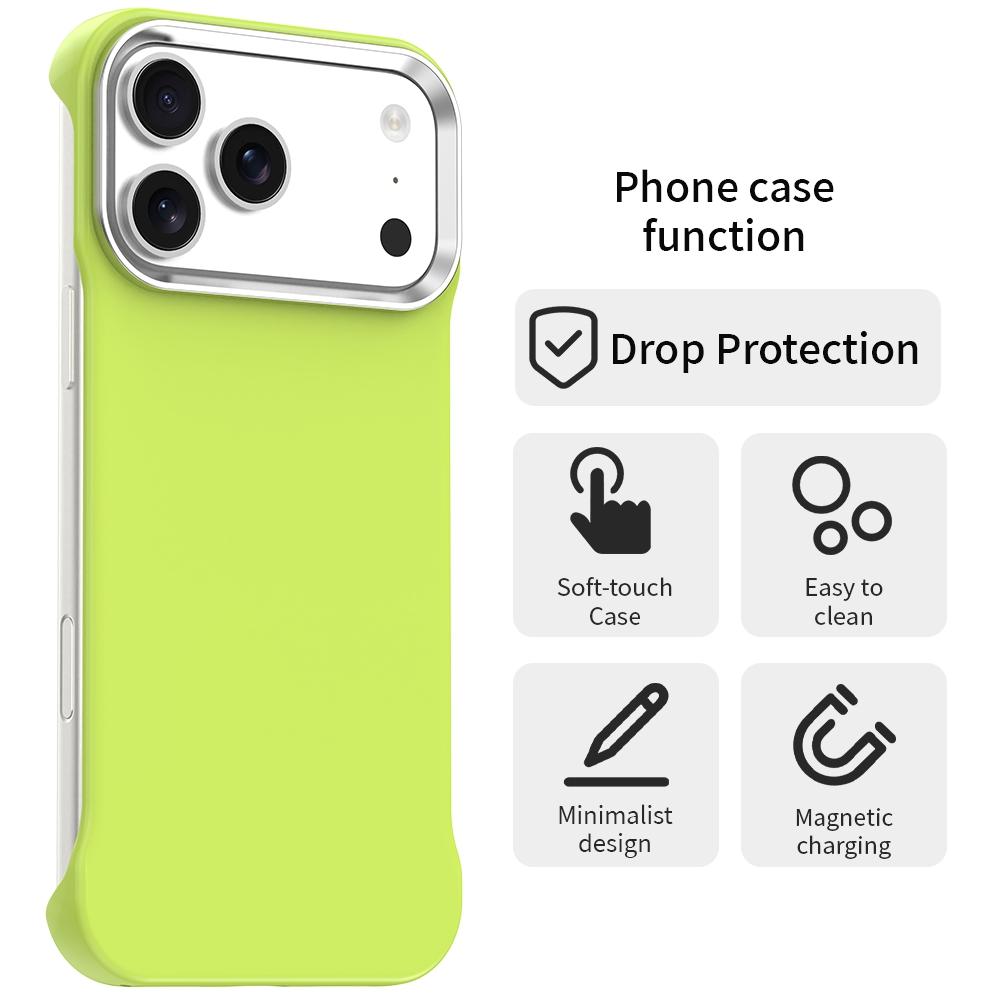 For iPhone 17 Pro Max Ultra-Slim Frameless TPU + PET + PC Shockproof Phone Case - Green - EDA009752901F