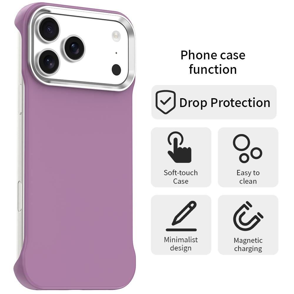 For iPhone 17 Pro Max Ultra-Slim Frameless TPU + PET + PC Shockproof Phone Case - Purple - EDA009752901G