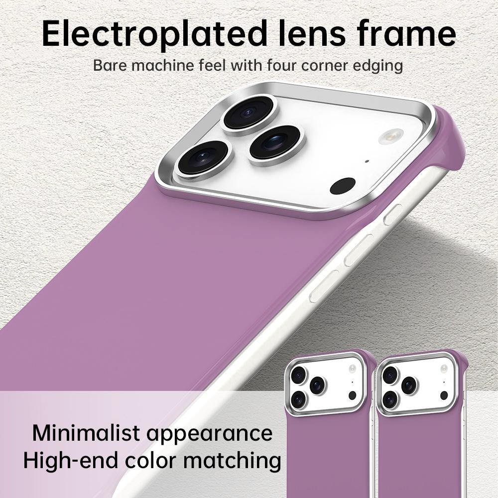For iPhone 17 Pro Max Ultra-Slim Frameless TPU + PET + PC Shockproof Phone Case - Purple - EDA009752901G