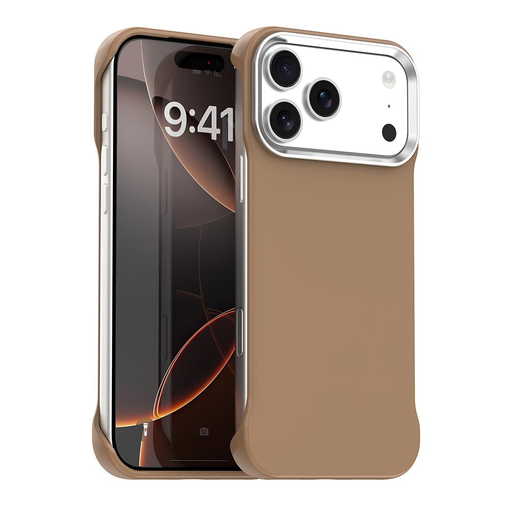 For iPhone 17 Pro Max Ultra-Slim Frameless TPU + PET + PC Shockproof Phone Case - Brown - EDA009752901H