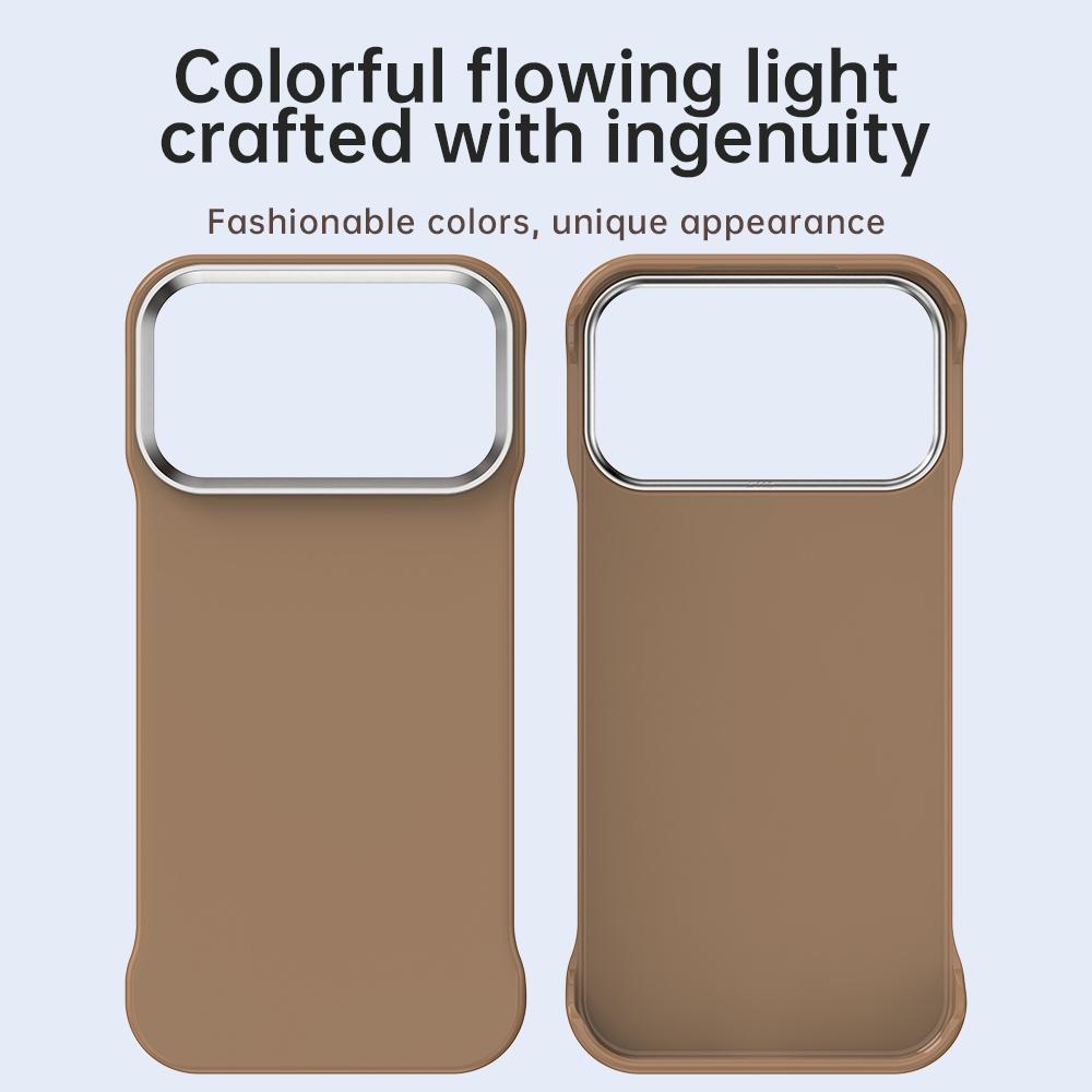 For iPhone 17 Pro Max Ultra-Slim Frameless TPU + PET + PC Shockproof Phone Case - Brown - EDA009752901H