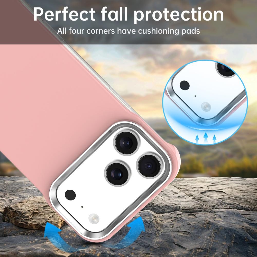 For iPhone 17 Pro Ultra-Slim Frameless TPU + PET + PC Shockproof Phone Case - Pink - EDA009752902C