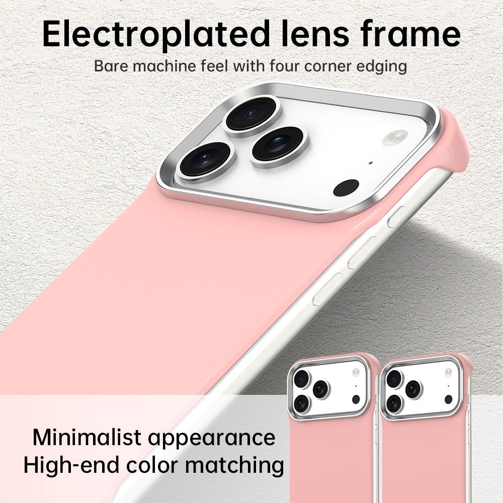 For iPhone 17 Pro Ultra-Slim Frameless TPU + PET + PC Shockproof Phone Case - Pink - EDA009752902C