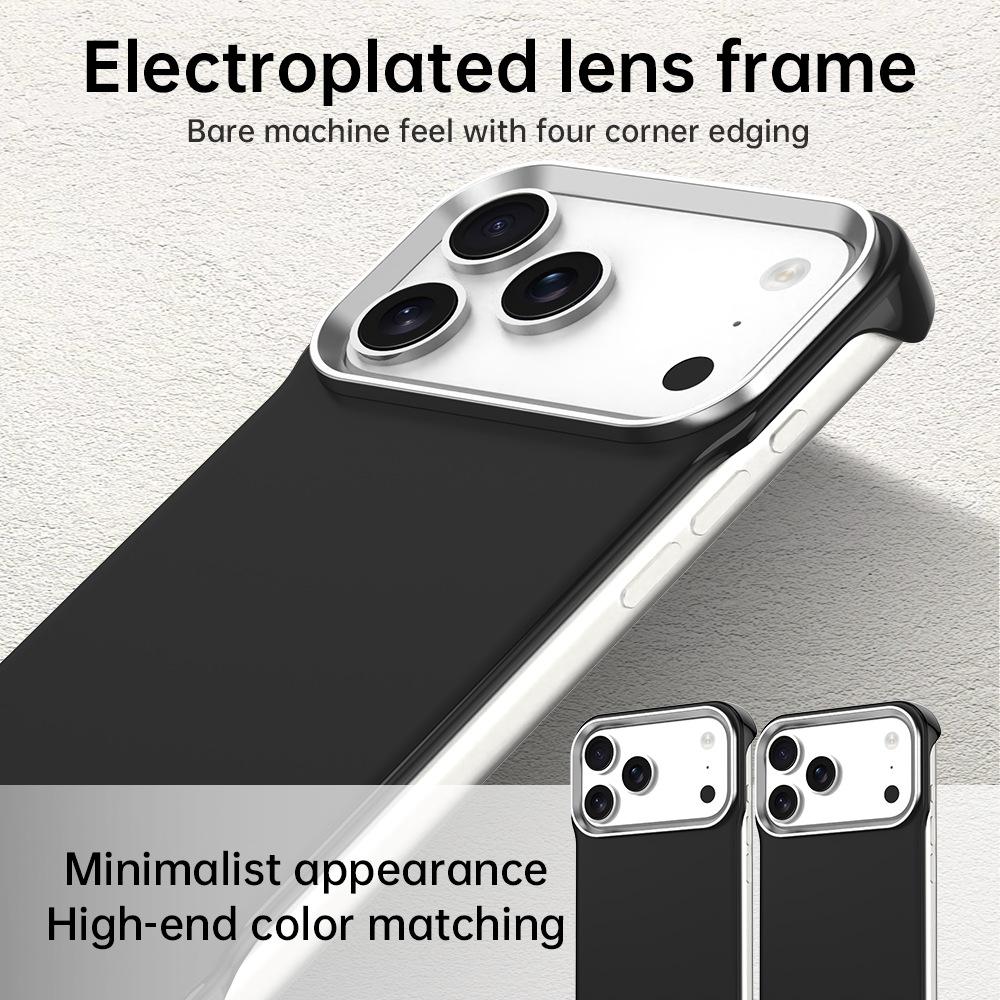 For iPhone 17 Pro Ultra-Slim Frameless TPU + PET + PC Shockproof Phone Case - Black - EDA009752902D