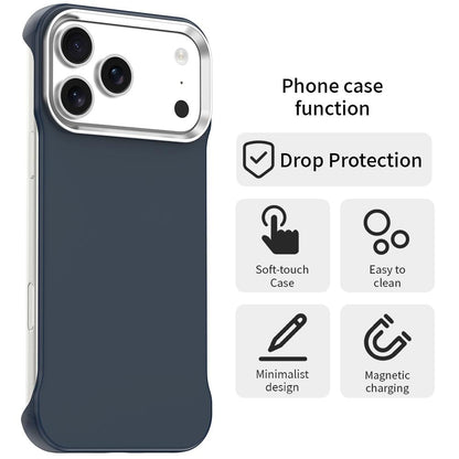 For iPhone 17 Pro Ultra-Slim Frameless TPU + PET + PC Shockproof Phone Case - Blue - EDA009752902E