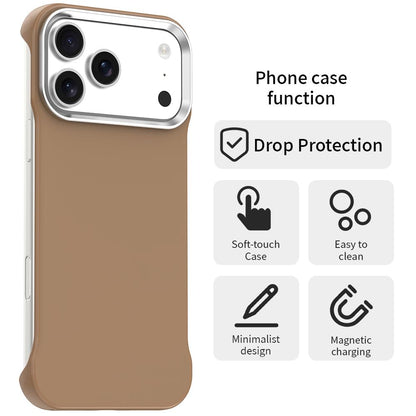 For iPhone 17 Pro Ultra-Slim Frameless TPU + PET + PC Shockproof Phone Case - Brown - EDA009752902H