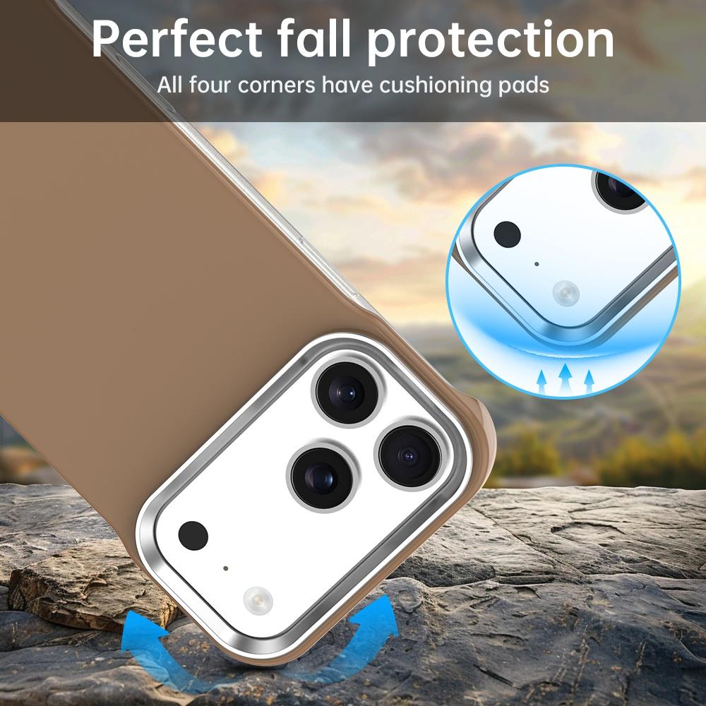 For iPhone 17 Pro Ultra-Slim Frameless TPU + PET + PC Shockproof Phone Case - Brown - EDA009752902H
