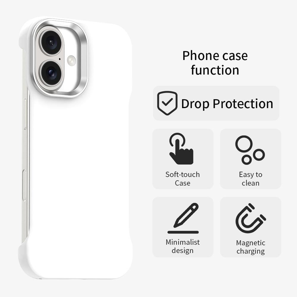 For iPhone 17 Ultra-Slim Frameless TPU + PET + PC Shockproof Phone Case - White - EDA009752903A