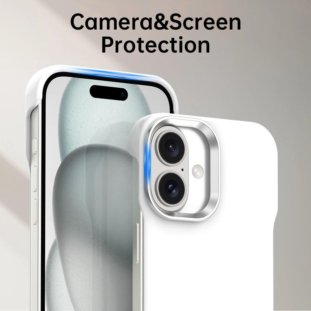 For iPhone 17 Ultra-Slim Frameless TPU + PET + PC Shockproof Phone Case - White - EDA009752903A