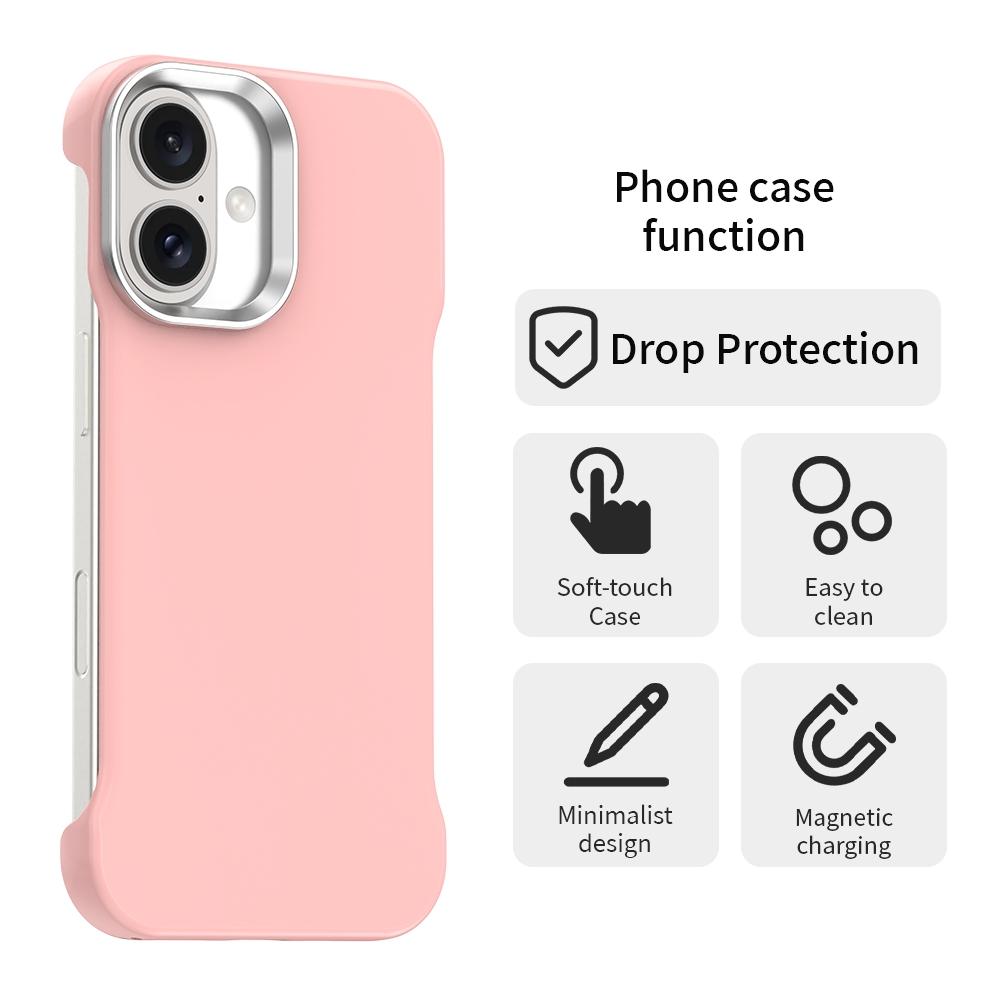 For iPhone 17 Ultra-Slim Frameless TPU + PET + PC Shockproof Phone Case - Pink - EDA009752903C