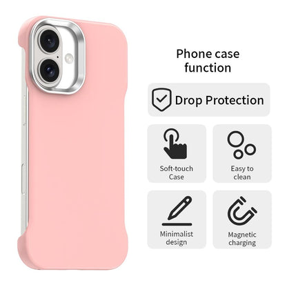 For iPhone 17 Ultra-Slim Frameless TPU + PET + PC Shockproof Phone Case - Pink - EDA009752903C