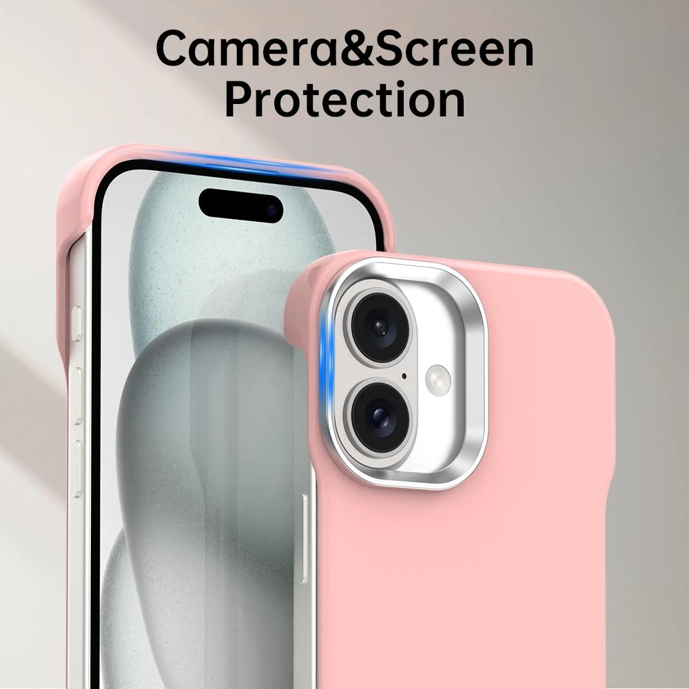 For iPhone 17 Ultra-Slim Frameless TPU + PET + PC Shockproof Phone Case - Pink - EDA009752903C