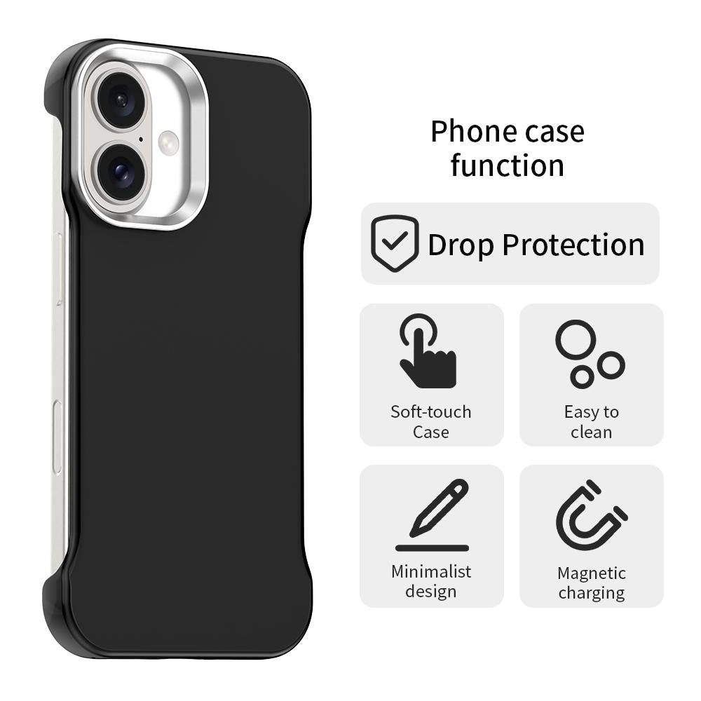For iPhone 17 Ultra-Slim Frameless TPU + PET + PC Shockproof Phone Case - Black - EDA009752903D