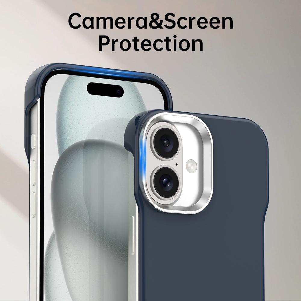 For iPhone 17 Ultra-Slim Frameless TPU + PET + PC Shockproof Phone Case - Blue - EDA009752903E