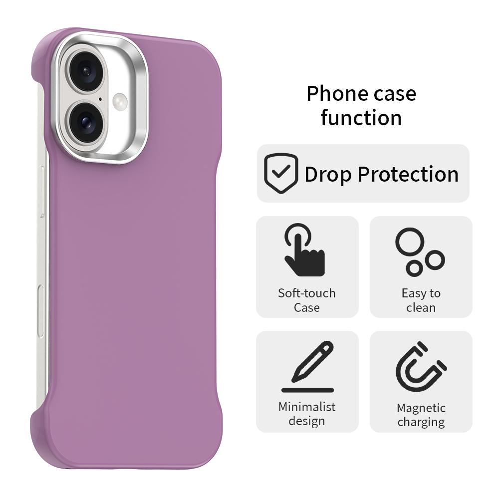 For iPhone 17 Ultra-Slim Frameless TPU + PET + PC Shockproof Phone Case - Purple - EDA009752903G