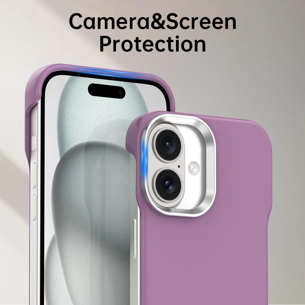 For iPhone 17 Ultra-Slim Frameless TPU + PET + PC Shockproof Phone Case - Purple - EDA009752903G