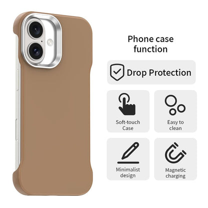 For iPhone 17 Ultra-Slim Frameless TPU + PET + PC Shockproof Phone Case - Brown - EDA009752903H