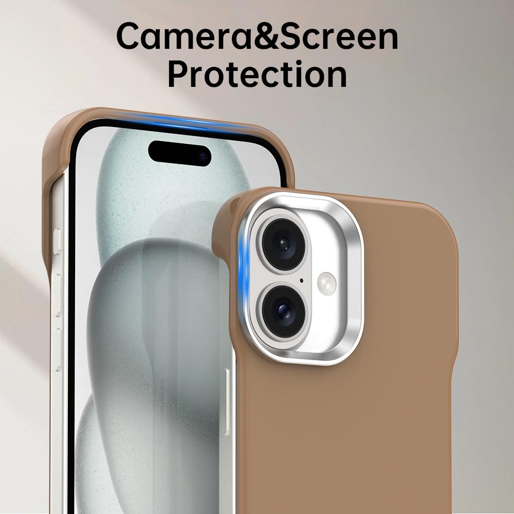 For iPhone 17 Ultra-Slim Frameless TPU + PET + PC Shockproof Phone Case - Brown - EDA009752903H