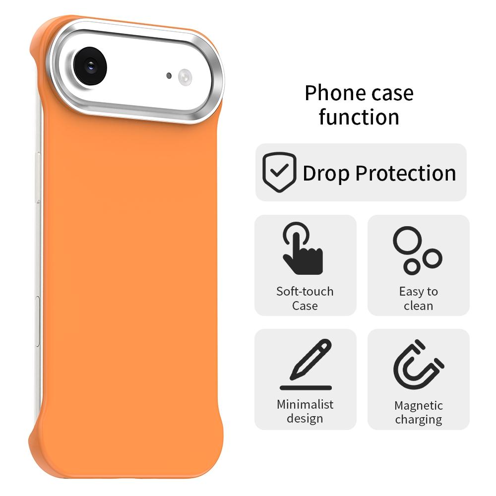 For iPhone Air Ultra-Slim Frameless TPU + PET + PC Shockproof Phone Case - Orange - EDA009752904B