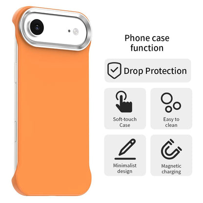 For iPhone Air Ultra-Slim Frameless TPU + PET + PC Shockproof Phone Case - Orange - EDA009752904B