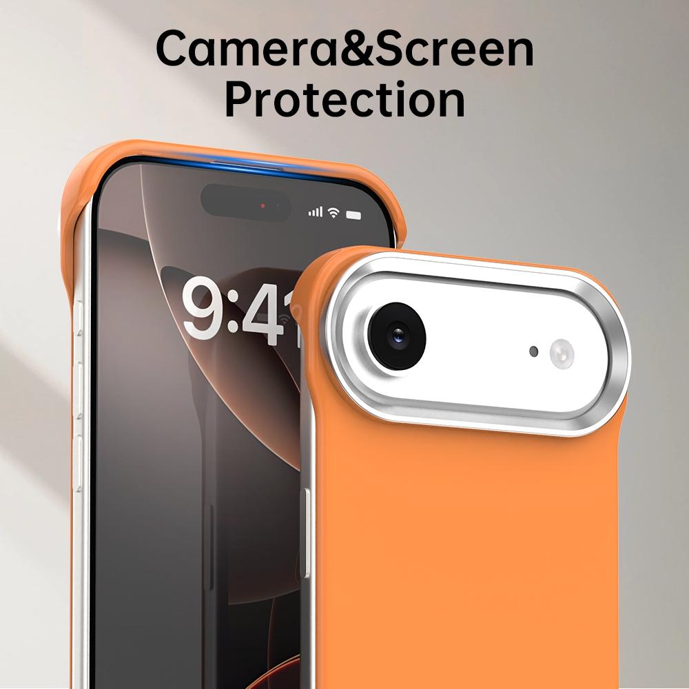 For iPhone Air Ultra-Slim Frameless TPU + PET + PC Shockproof Phone Case - Orange - EDA009752904B