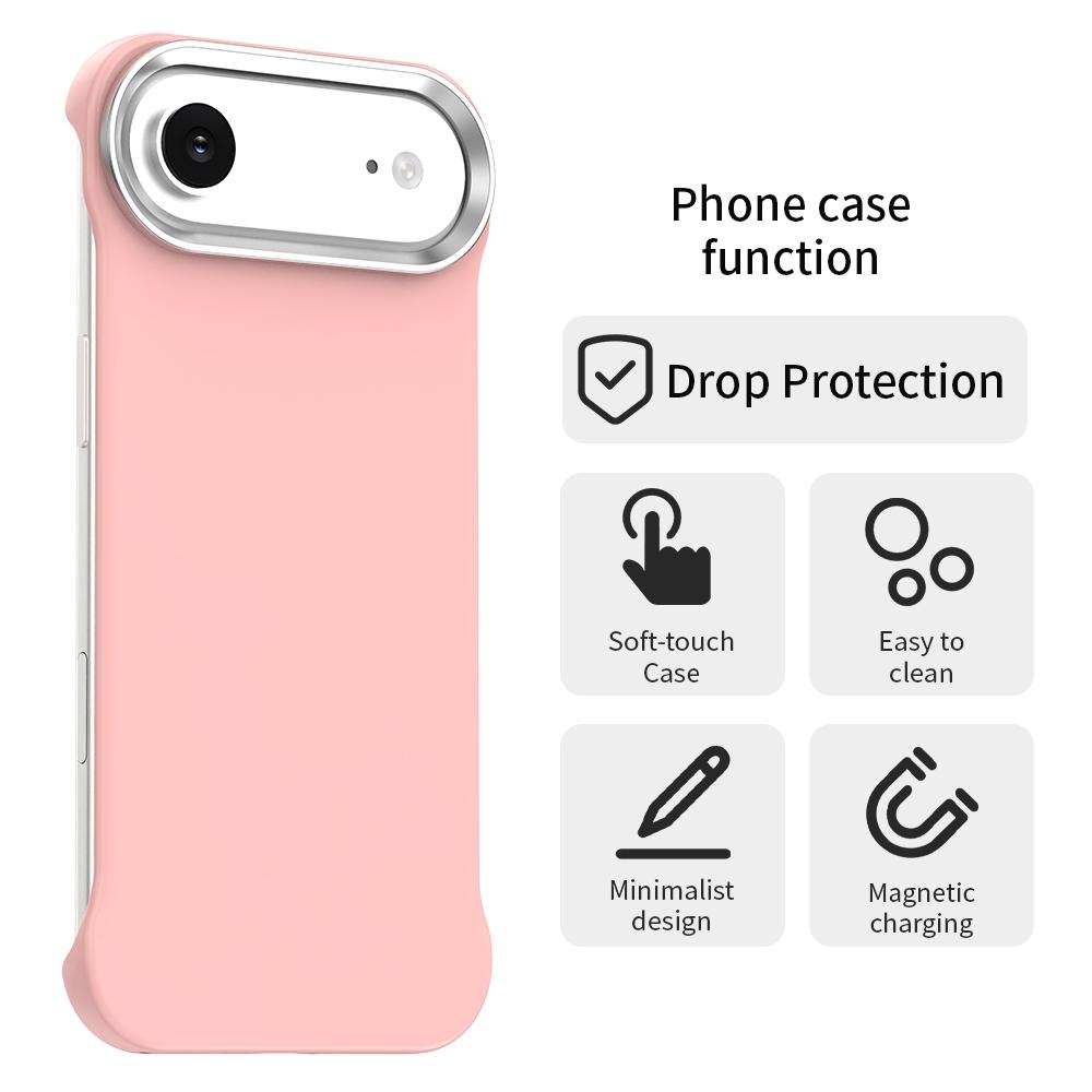 For iPhone Air Ultra-Slim Frameless TPU + PET + PC Shockproof Phone Case - Pink - EDA009752904C