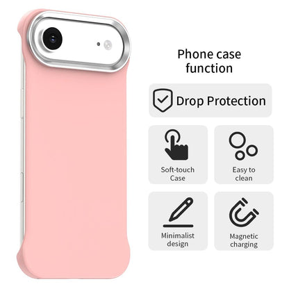 For iPhone Air Ultra-Slim Frameless TPU + PET + PC Shockproof Phone Case - Pink - EDA009752904C