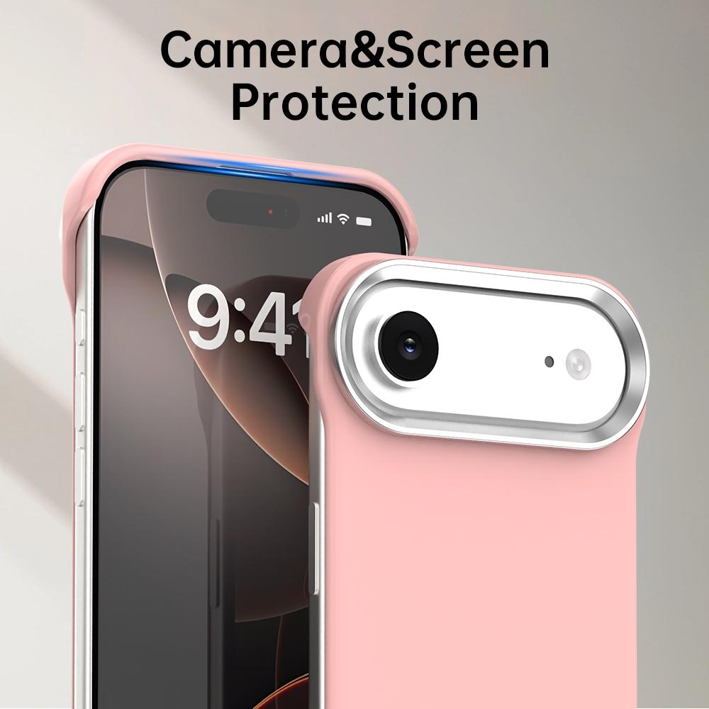 For iPhone Air Ultra-Slim Frameless TPU + PET + PC Shockproof Phone Case - Pink - EDA009752904C