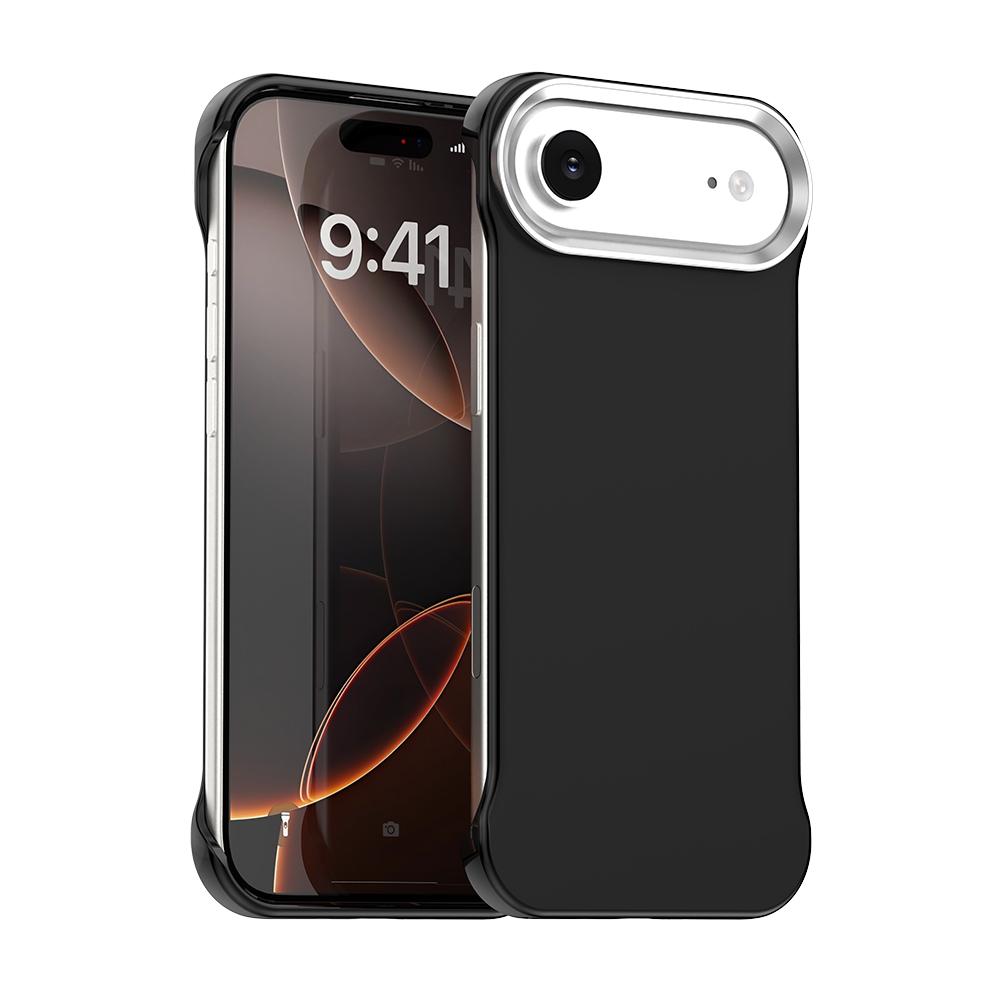 For iPhone Air Ultra-Slim Frameless TPU + PET + PC Shockproof Phone Case - Black - EDA009752904D