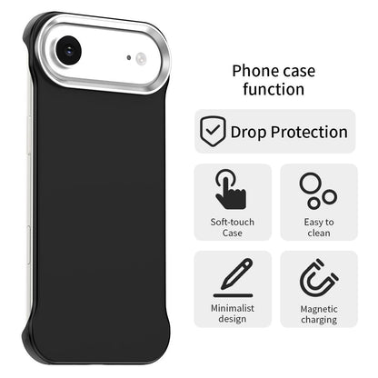 For iPhone Air Ultra-Slim Frameless TPU + PET + PC Shockproof Phone Case - Black - EDA009752904D