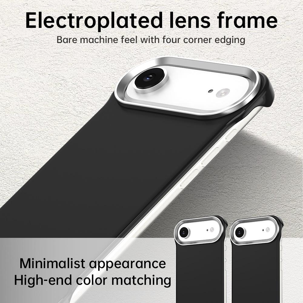 For iPhone Air Ultra-Slim Frameless TPU + PET + PC Shockproof Phone Case - Black - EDA009752904D